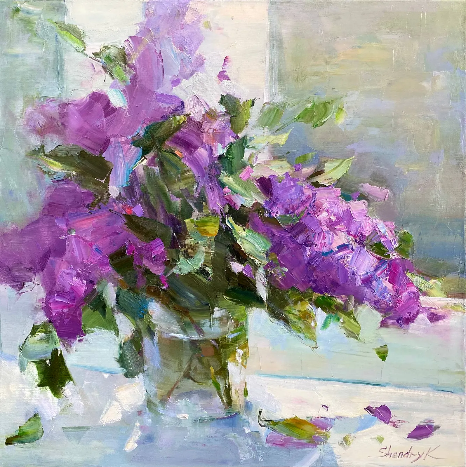 Image of Breath of Spring by Tetiana Shendryk, size: 50 × 50 cm, made of Oil on canvas, Painting medium, priced at $330
