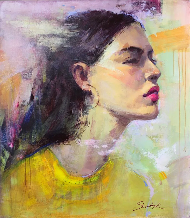 Image of Independent girl by Tetiana Shendryk, size: 70 × 80 cm, made of acrylic on canvas, Painting medium, priced at €700
