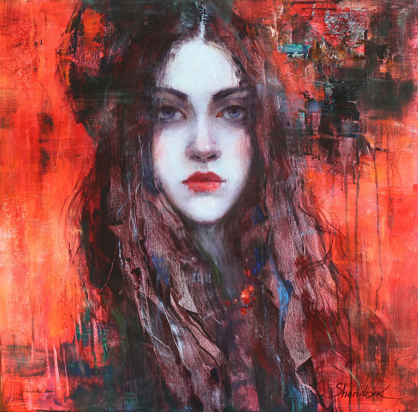 Image of RED by Tetiana Shendryk, size: 60 × 60 cm, made of mixed media on canvas, Painting medium Photo 1 of 4.
