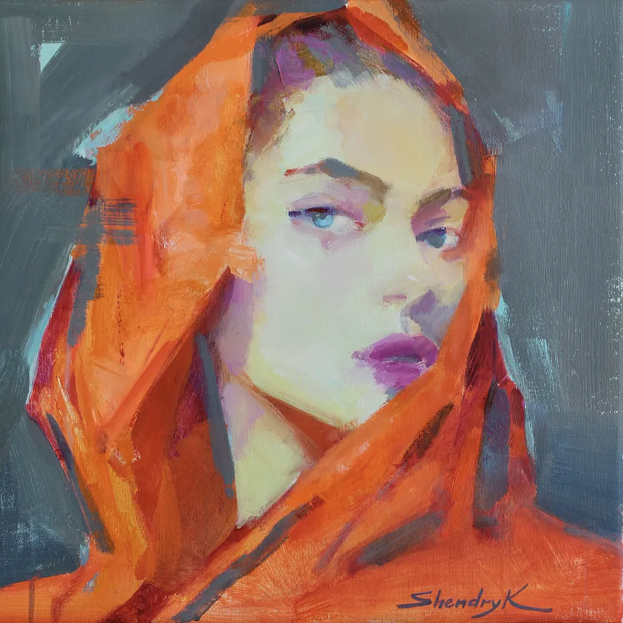 Image of In her own light by Tetiana Shendryk, size: 45 x45 cm, made of acrylic on canvas, Painting medium, priced at Price on request