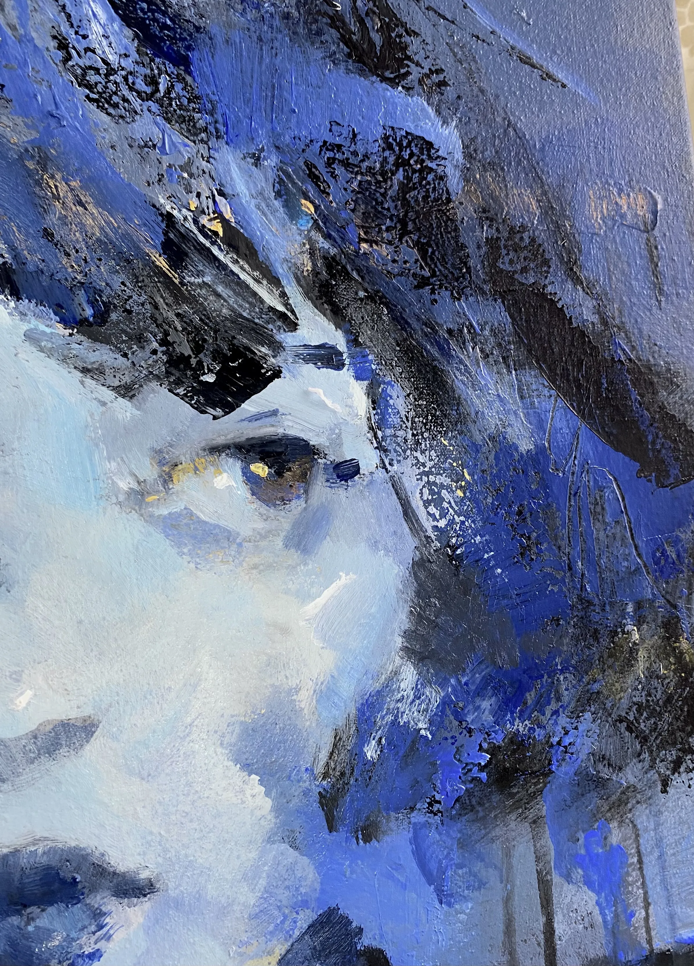 Image of Within the Blue by Tetiana Shendryk, size: 40 × 40 cm, made of acrylic on canvas, Painting medium, priced at $300 Photo 3 of 4.