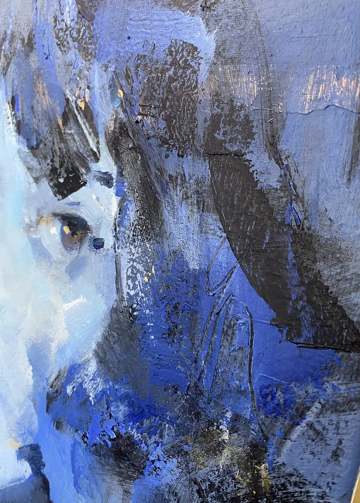 Image of Within the Blue by Tetiana Shendryk, size: 40 × 40 cm, made of acrylic on canvas, Painting medium, priced at $300 Photo 2 of 4.