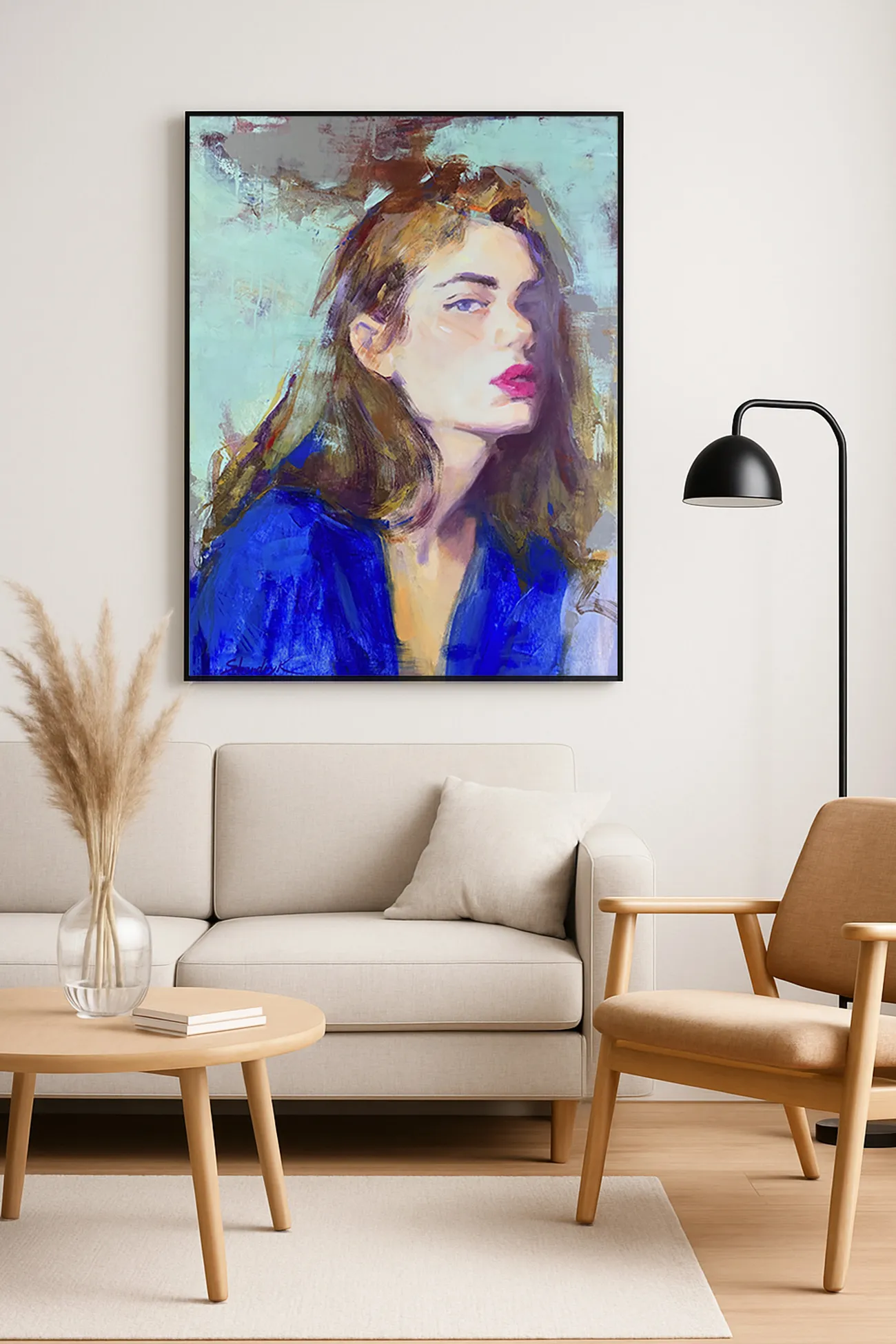 Image of In Blue by Tetiana Shendryk, size: 80 × 60 cm, made of acrylic on canvas, Painting medium, priced at Price on request Photo 3 of 4.