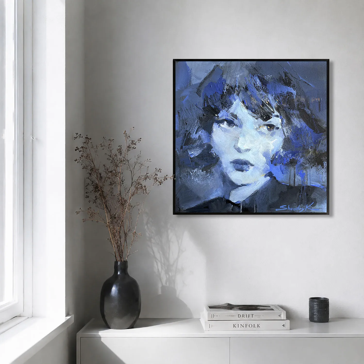 Image of Within the Blue by Tetiana Shendryk, size: 40 × 40 cm, made of acrylic on canvas, Painting medium, priced at $300 Photo 4 of 4.