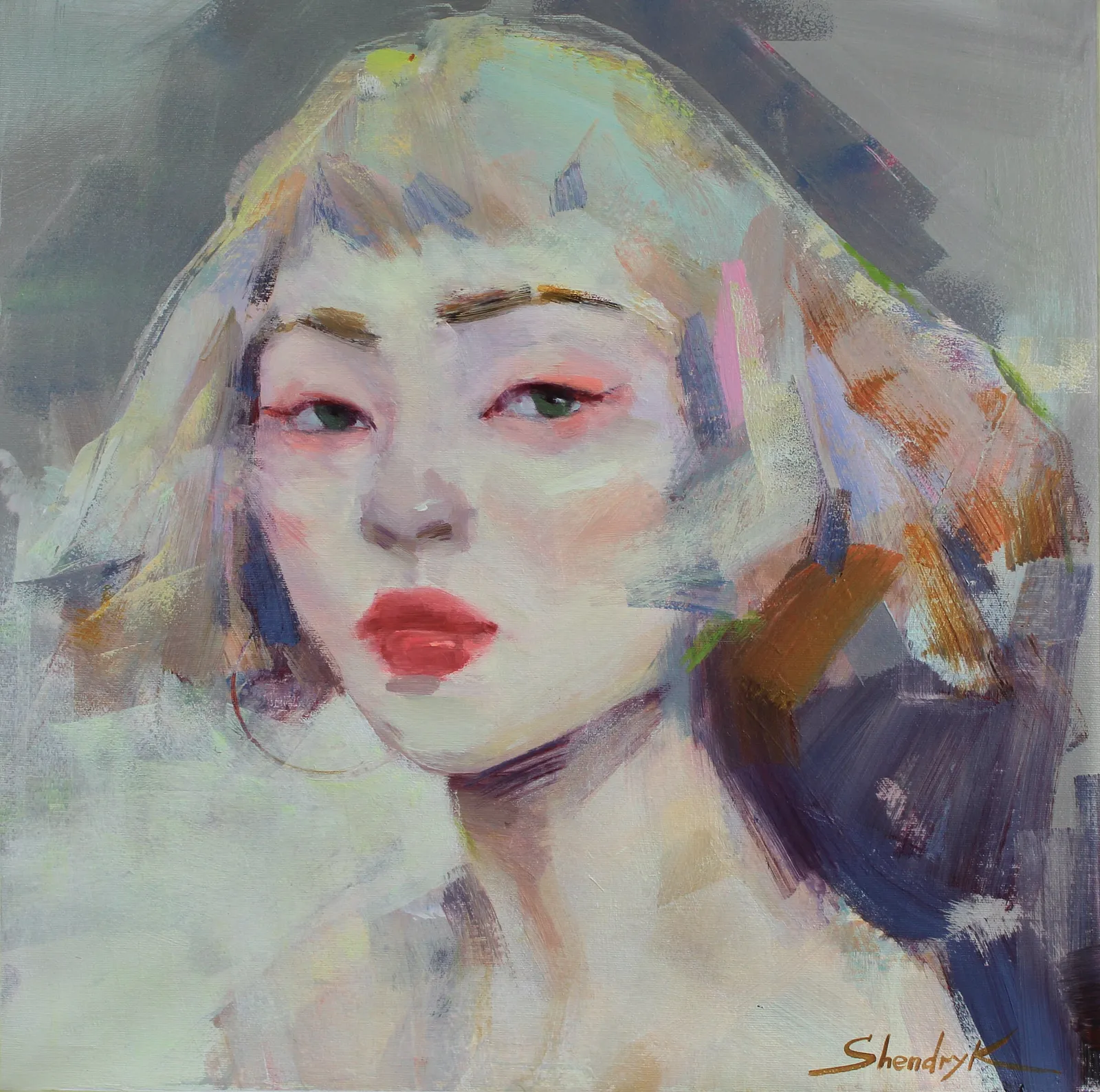 Image of Shining loneliness by Tetiana Shendryk, size: 50 × 50 cm, made of acrylic on canvas, Painting medium, priced at Price on request Photo 1 of 4.