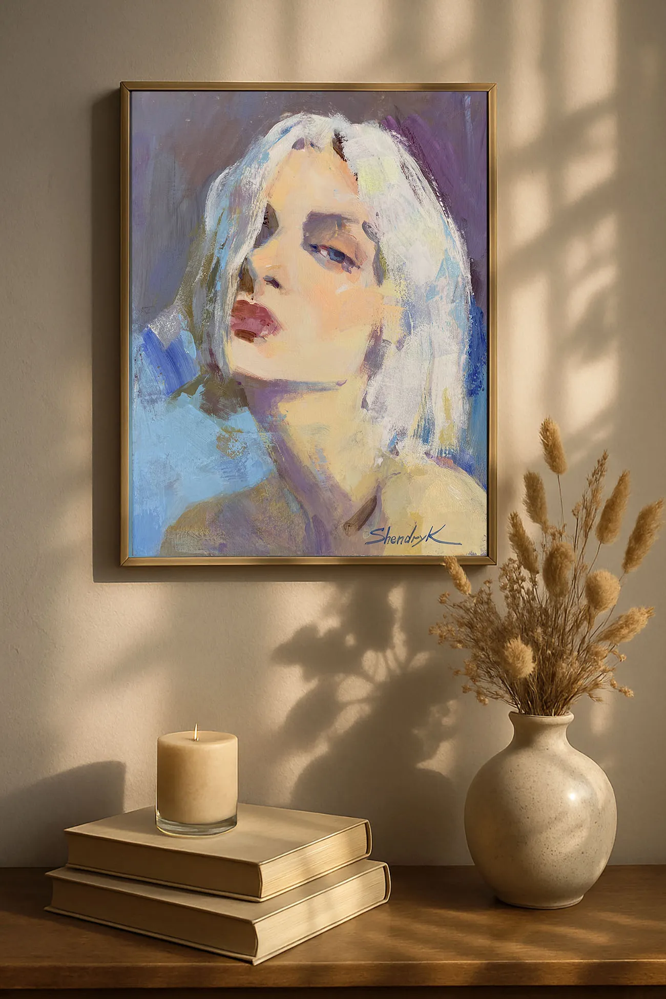 Image of  Blue Reverie by Tetiana Shendryk, size: 30 × 40 cm, made of acrylic on canvas, Painting medium Photo 2 of 2.
