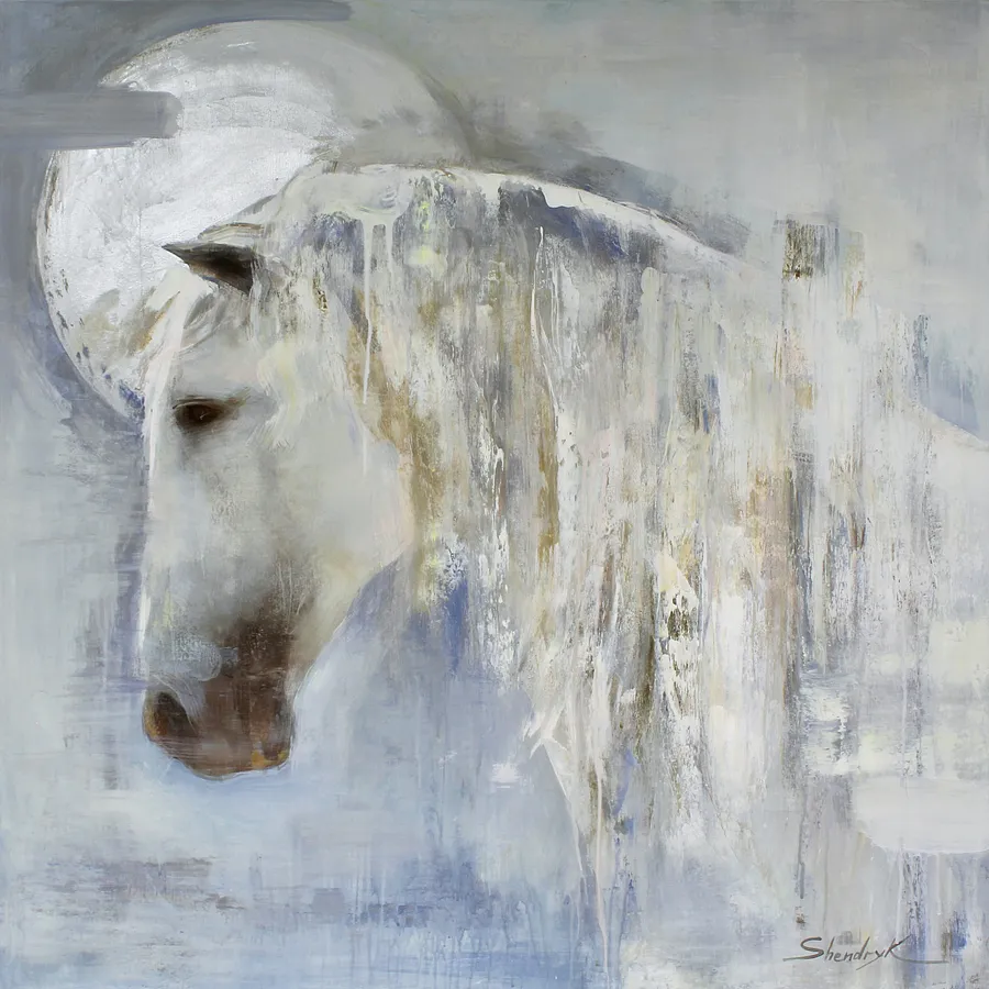 Image of Silver Grace by Tetiana Shendryk, size: 100 x 100 cm, made of acrylic on canvas, Painting medium, from Paris, priced at Price on request