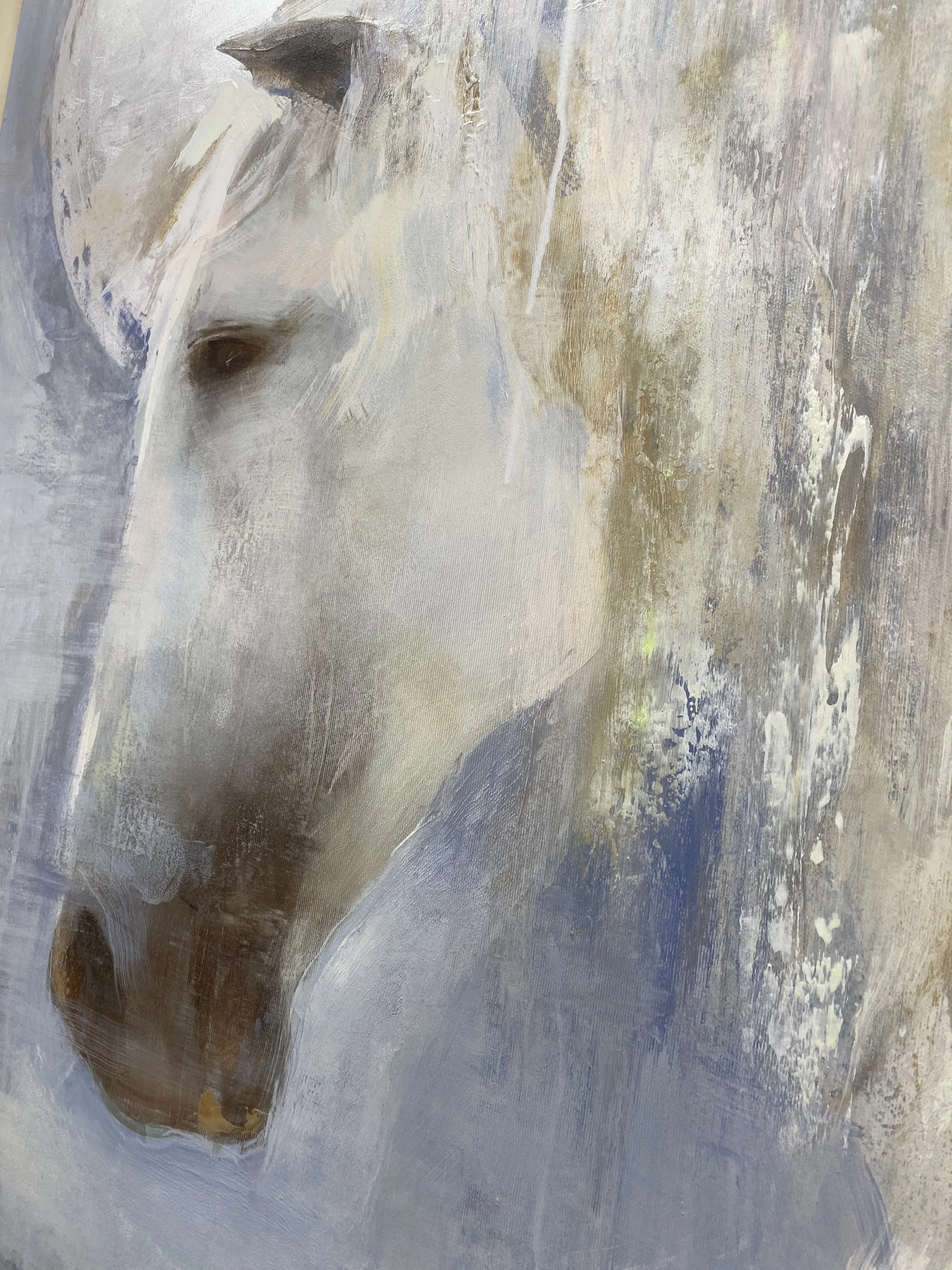 Image of Silver Grace by Tetiana Shendryk, size: 100 x 100 cm, made of acrylic on canvas, Painting medium, from Paris, priced at Price on request Photo 3 of 3.
