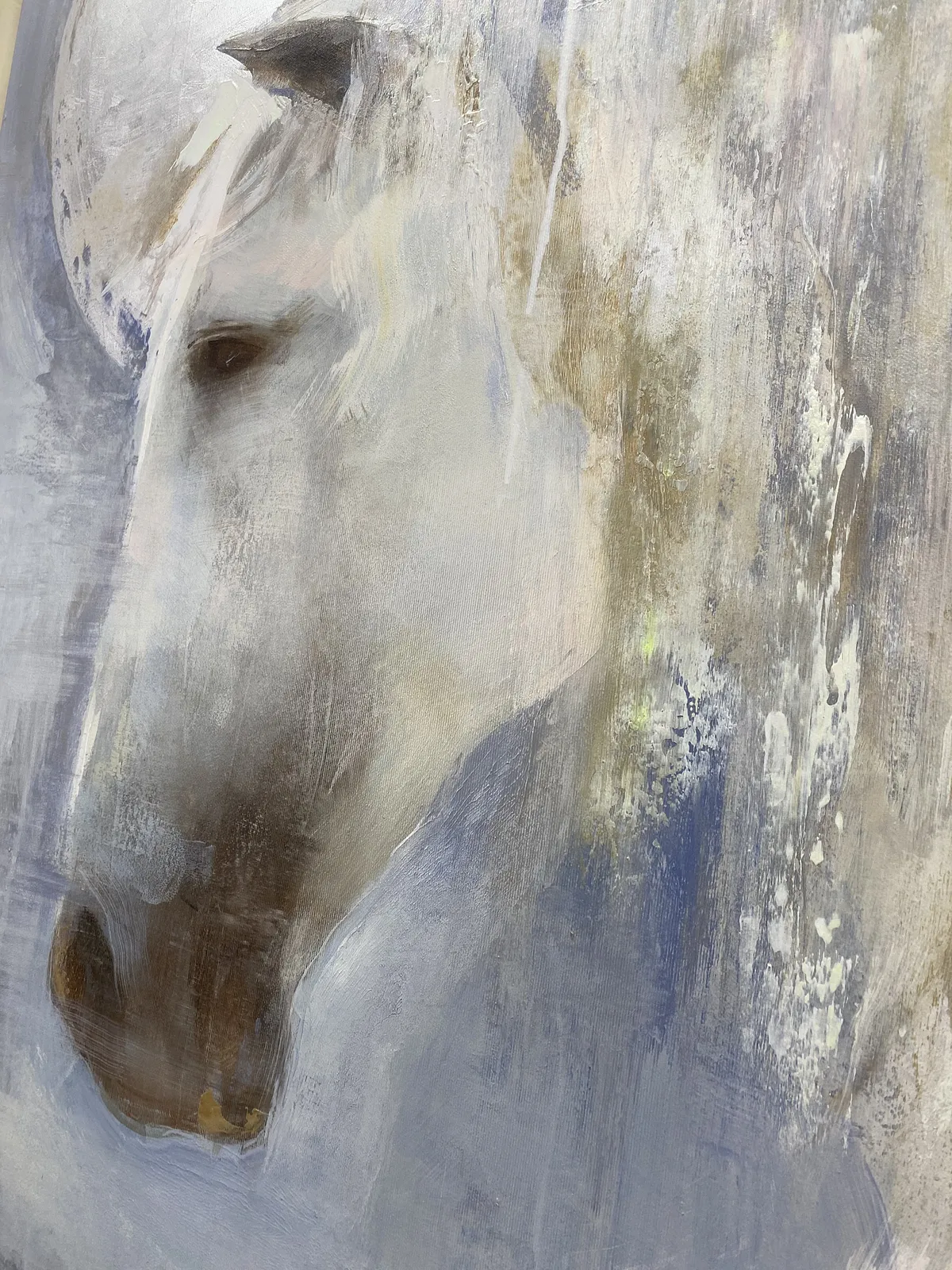 Image of Silver Grace by Tetiana Shendryk, size: 100 x 100 cm, made of acrylic on canvas, Painting medium, from Paris, priced at Price on request Photo 3 of 3.