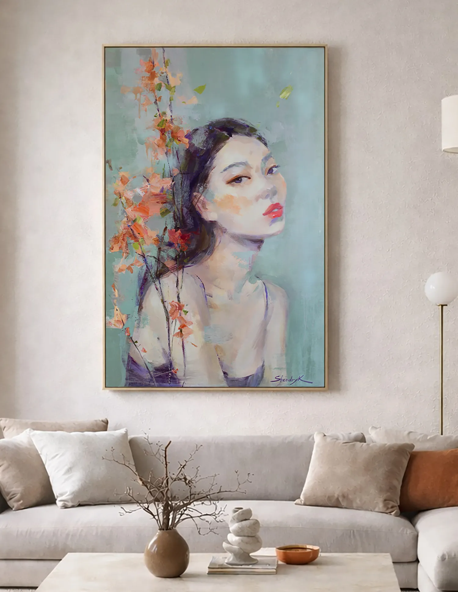 Image of Blooming Within by Tetiana Shendryk, size: 65 × 100 cm, made of acrylic on canvas, Painting medium, priced at $900 Photo 3 of 3.