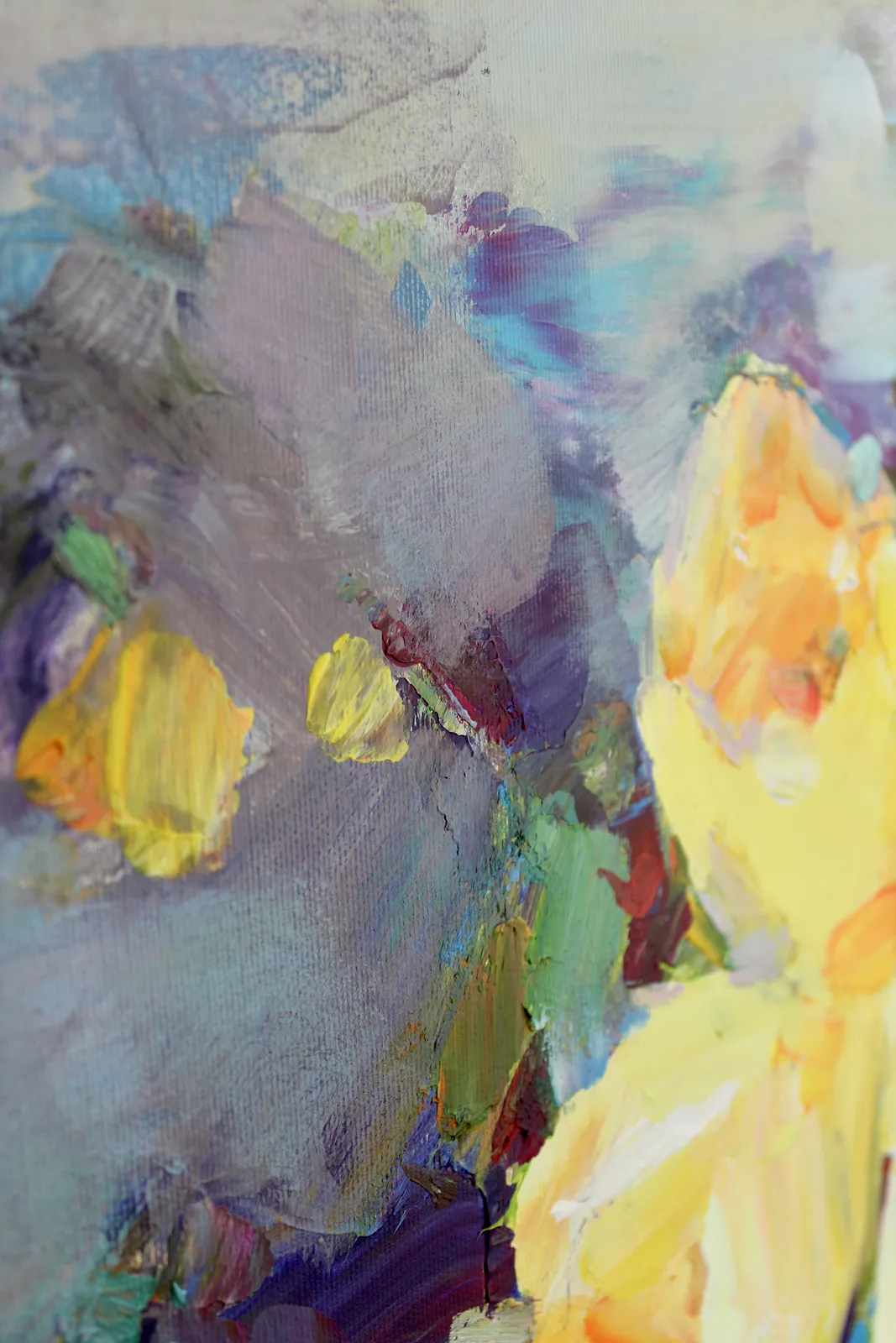 Image of SUNLIT BOUQUET by Tetiana Shendryk, size: 60 × 60 cm, made of acrylic on canvas, Painting medium, priced at $400 Photo 4 of 4.