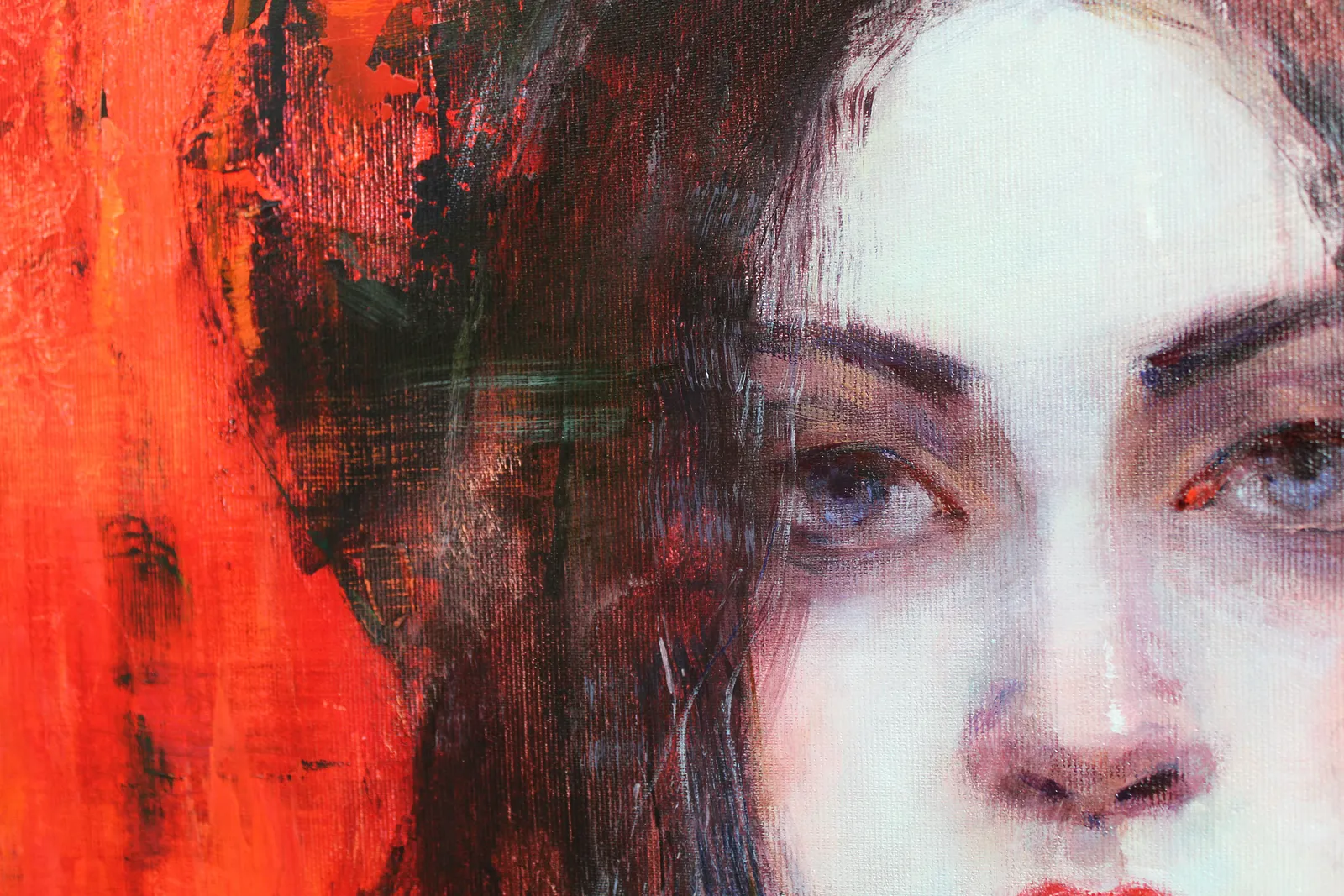 Image of RED by Tetiana Shendryk, size: 60 × 60 cm, made of mixed media on canvas, Painting medium Photo 4 of 4.