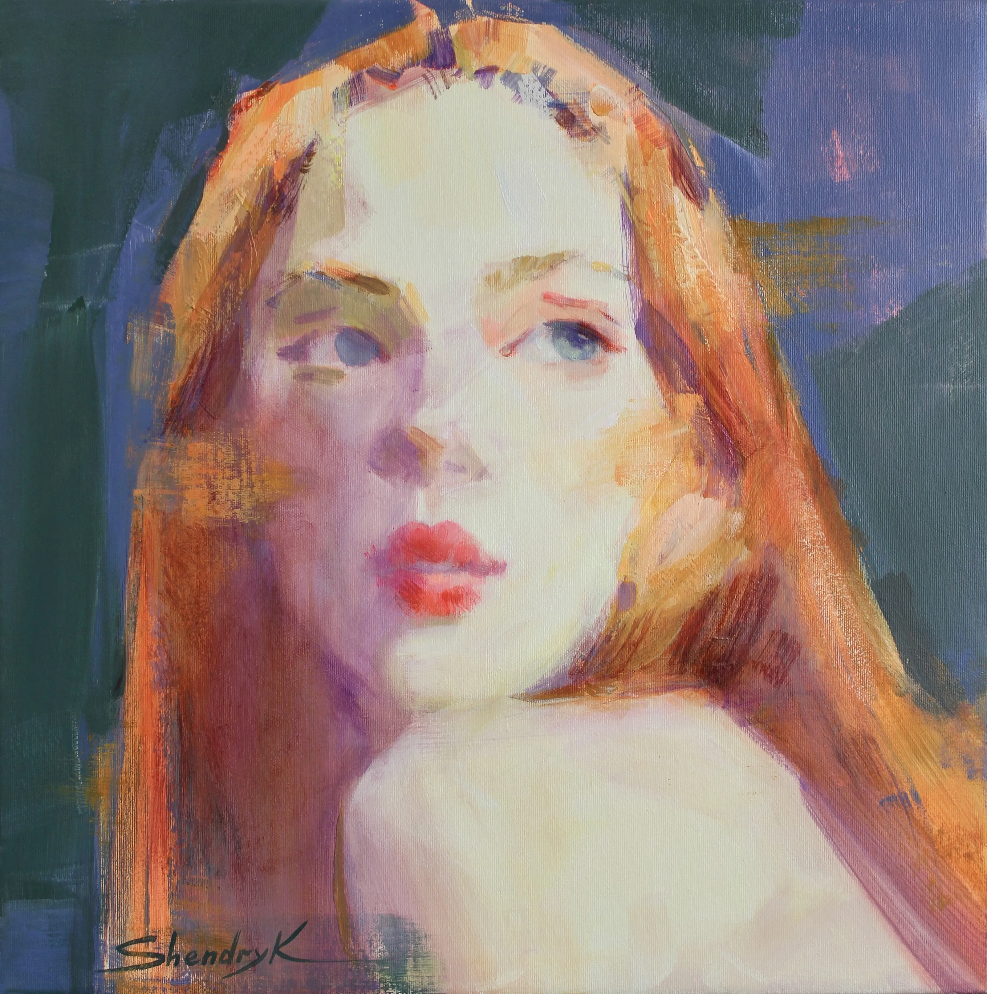 Image of Wrapped in Light by Tetiana Shendryk, size: 50 × 50 cm, made of acrylic on canvas, Painting medium, from Vienna, priced at $400 Photo 1 of 3.