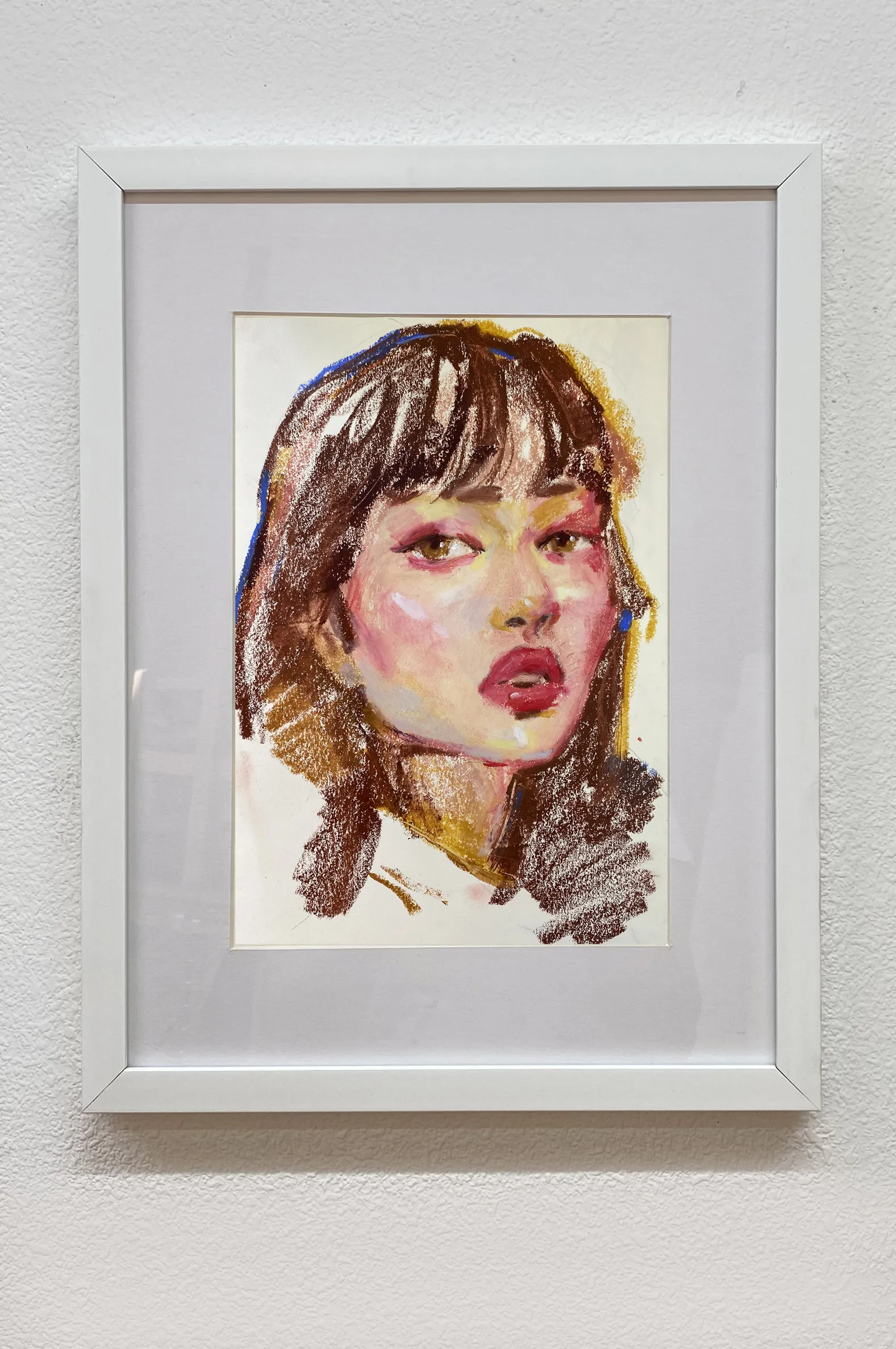 Image of Fiery Gaze by Tetiana Shendryk, size: 30 x 40 cm, made of oil pastel on paper, Drawing medium, priced at $100 Photo 3 of 3.