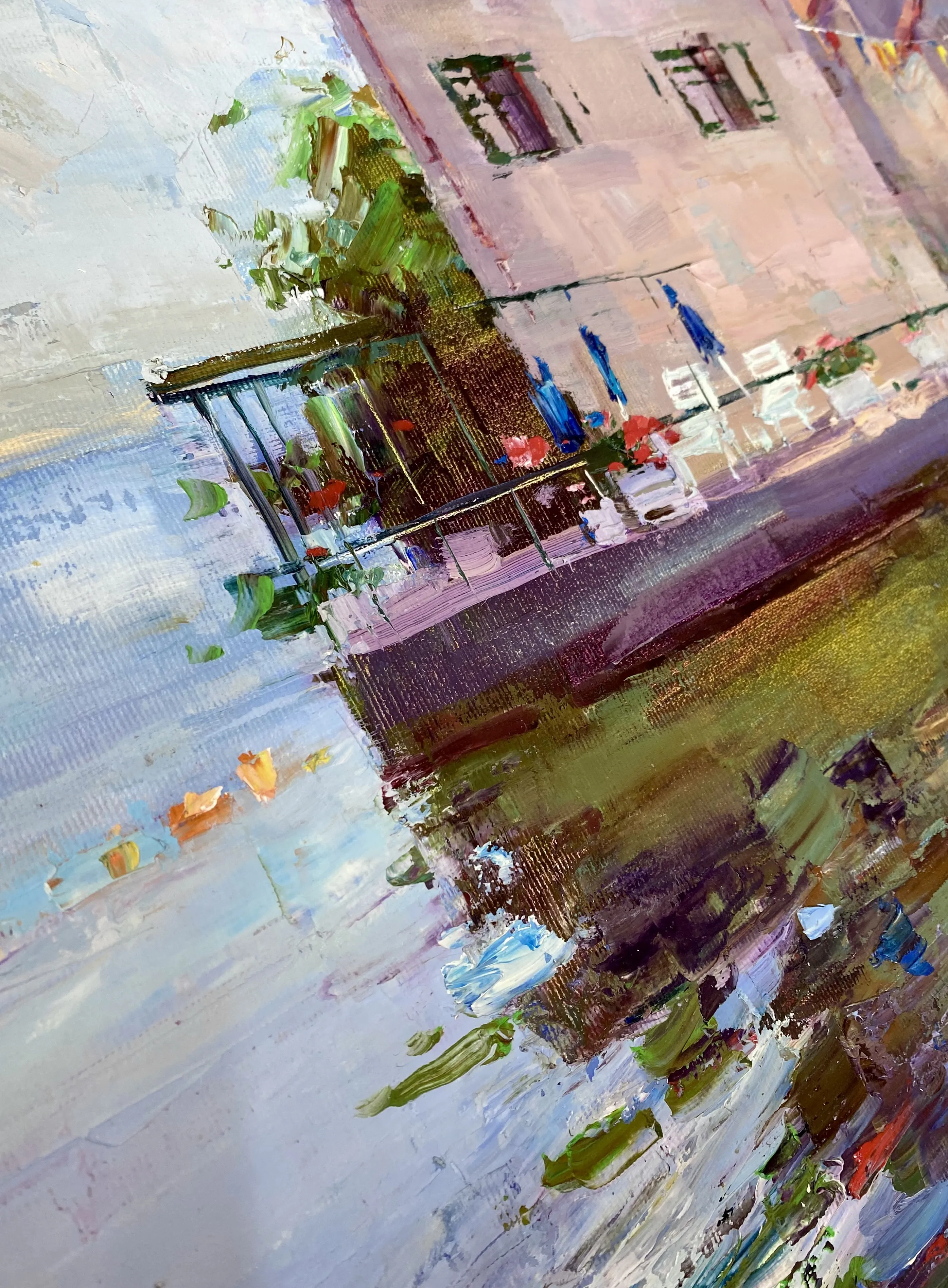 Image of House by the sea by Tetiana Shendryk, size: 40x60 cm, made of Oil on canvas, Painting medium, priced at $350 Photo 3 of 3.