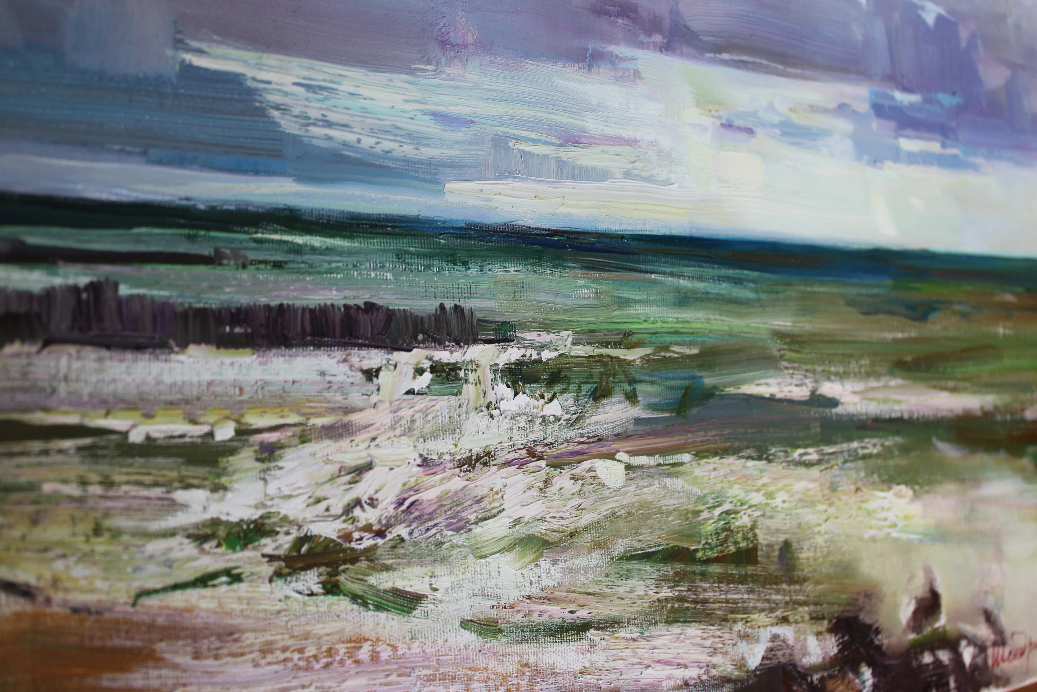 Image of Azov sea 2 by Tetiana Shendryk, size: 50 x 70 cm, made of Oil on canvas, Painting medium, priced at $400 Photo 2 of 2.